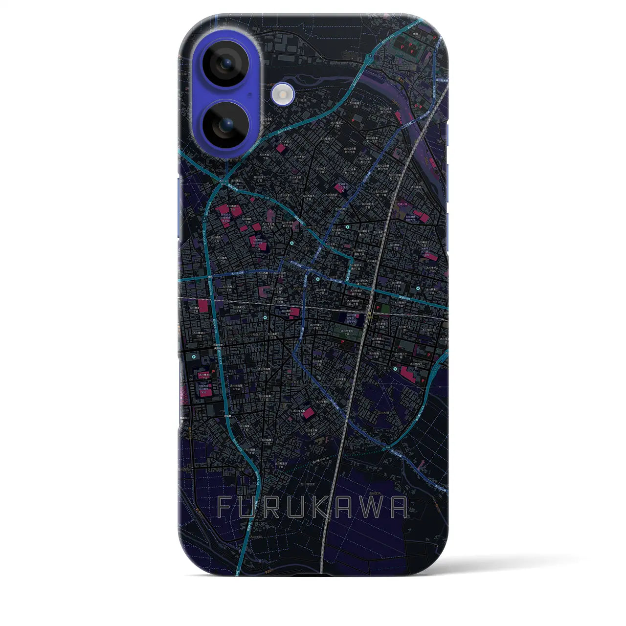 【古川(宮城県)】地図柄iPhoneケース(バックカバータイプ)