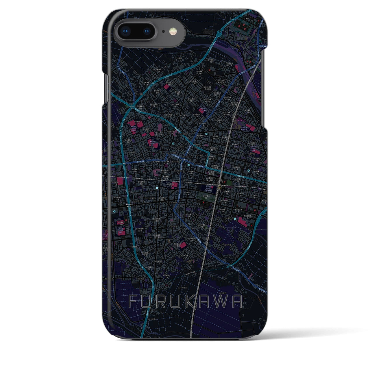 【古川(宮城県)】地図柄iPhoneケース(バックカバータイプ)