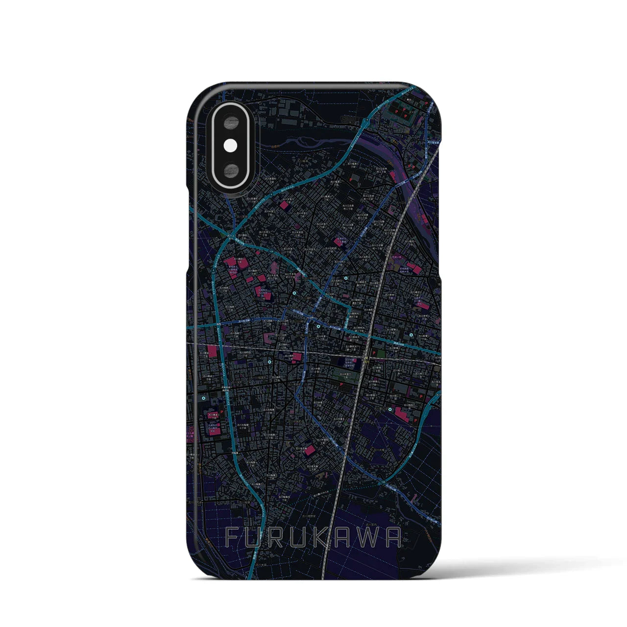 【古川(宮城県)】地図柄iPhoneケース(バックカバータイプ)