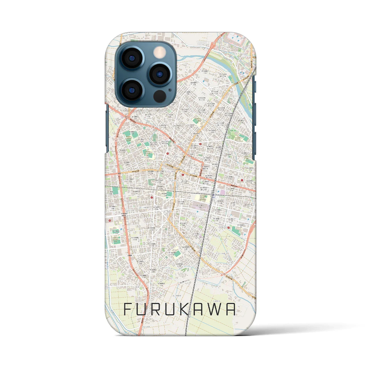 【古川(宮城県)】地図柄iPhoneケース(バックカバータイプ)