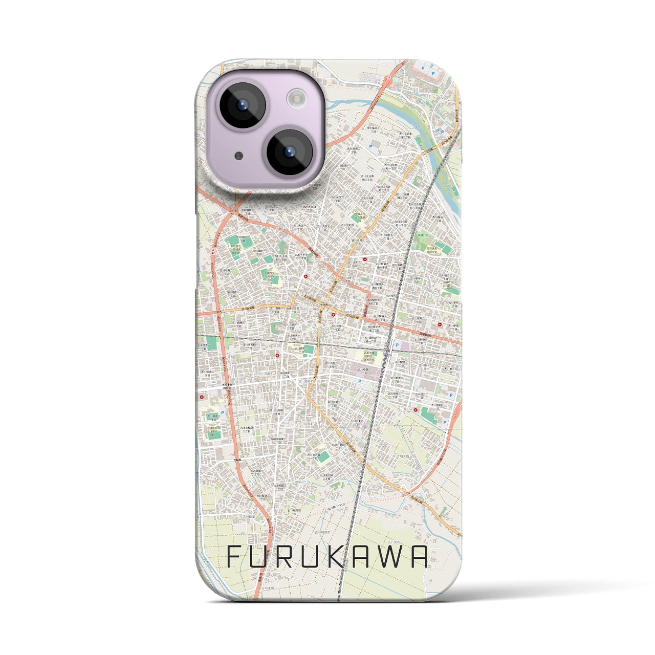 【古川(宮城県)】地図柄iPhoneケース(バックカバータイプ)