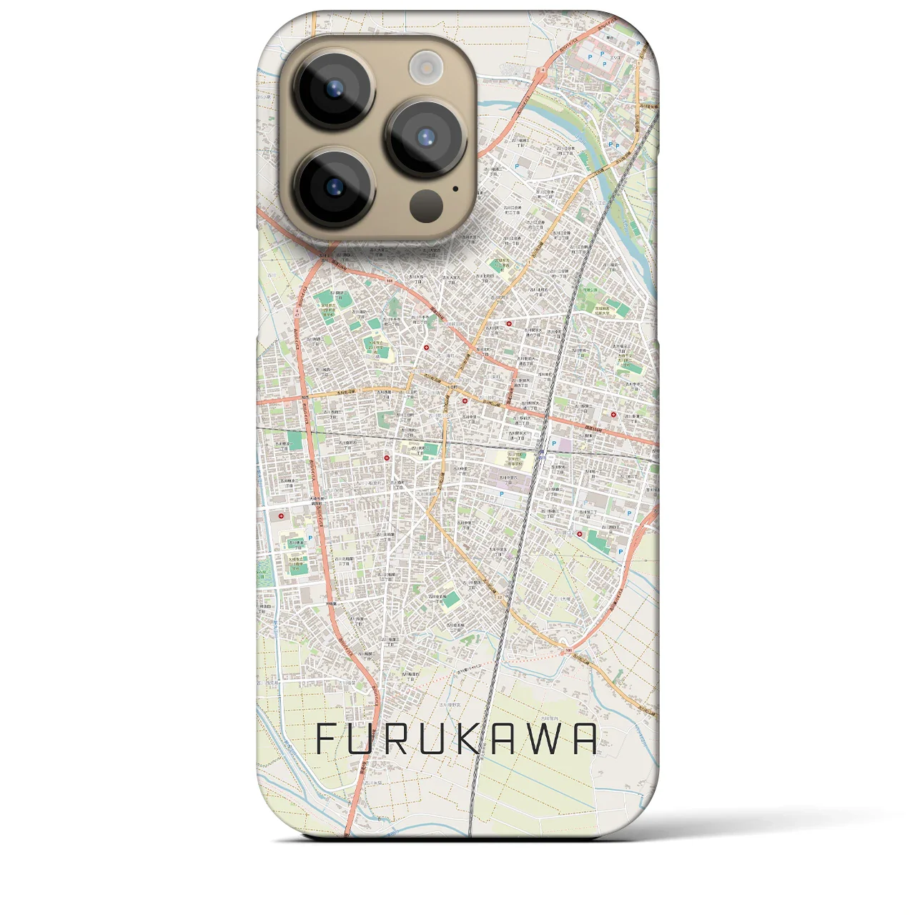 【古川(宮城県)】地図柄iPhoneケース(バックカバータイプ)