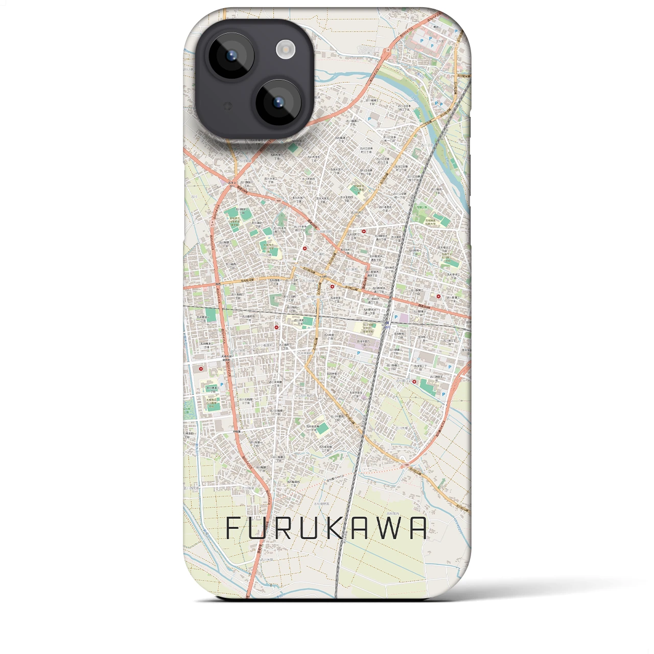 【古川(宮城県)】地図柄iPhoneケース(バックカバータイプ)