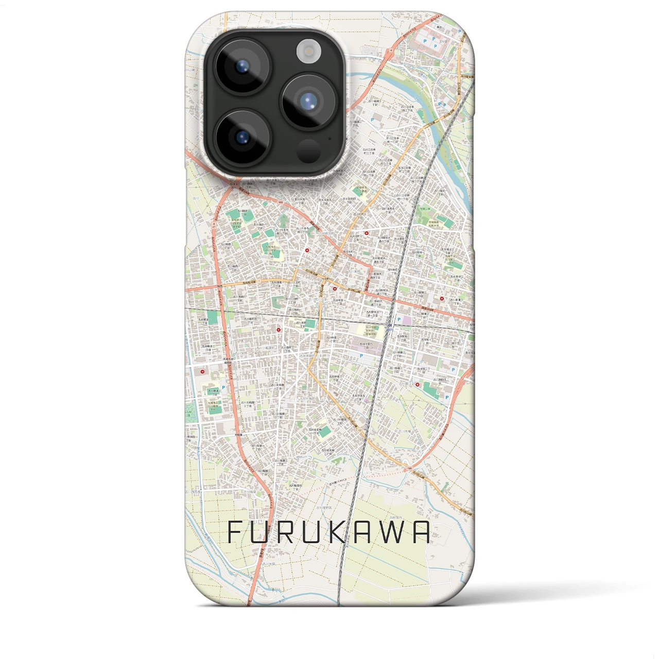 【古川(宮城県)】地図柄iPhoneケース(バックカバータイプ)