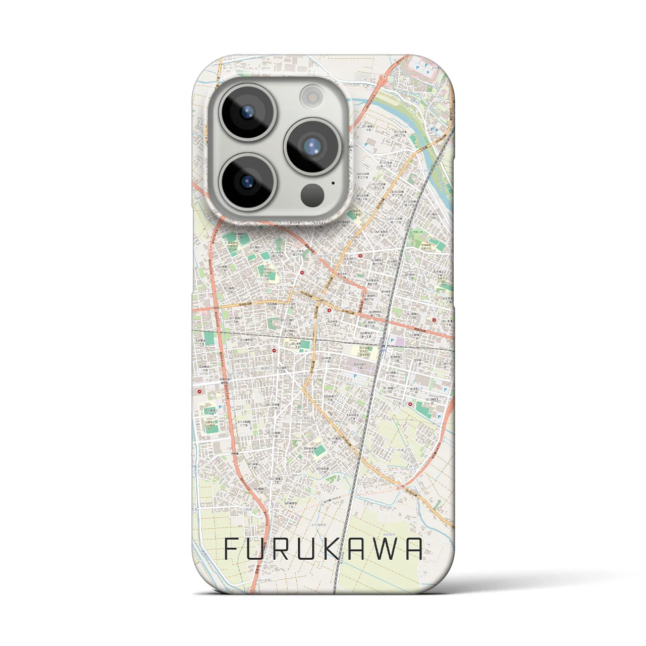 【古川(宮城県)】地図柄iPhoneケース(バックカバータイプ)