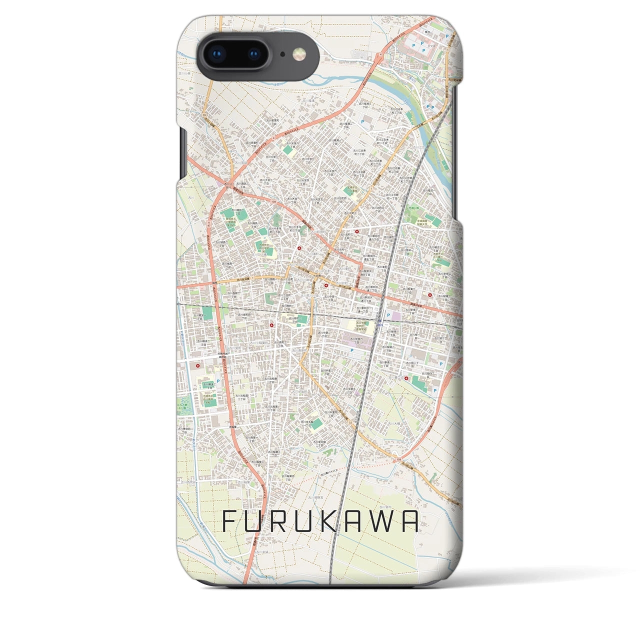 【古川(宮城県)】地図柄iPhoneケース(バックカバータイプ)