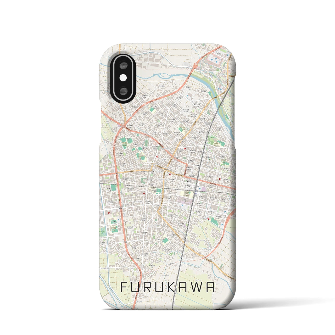 【古川(宮城県)】地図柄iPhoneケース(バックカバータイプ)