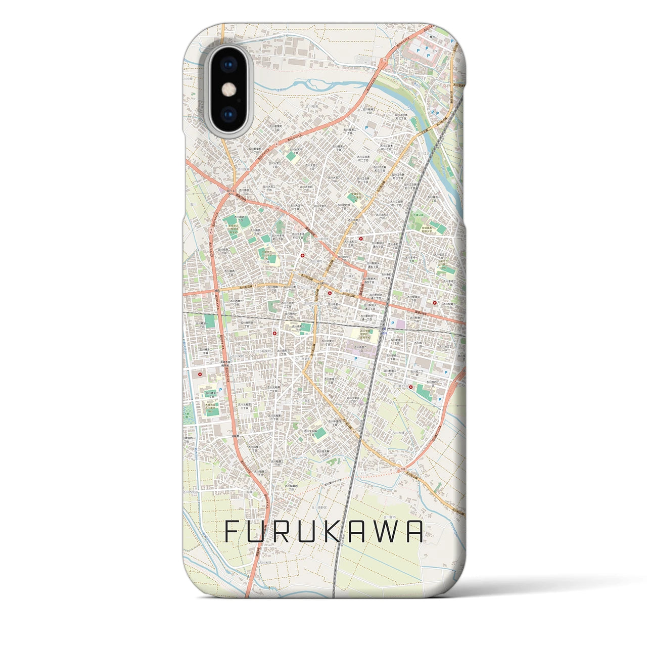 【古川(宮城県)】地図柄iPhoneケース(バックカバータイプ)