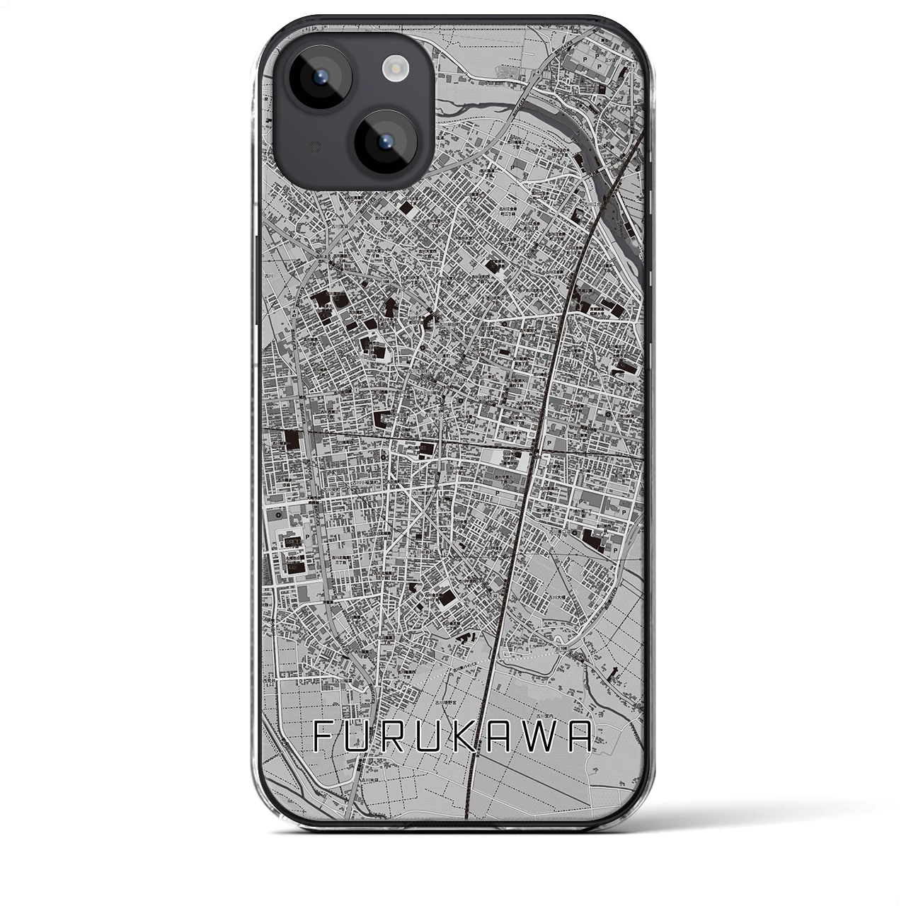 【古川(宮城県)】地図柄iPhoneケース(クリアタイプ)