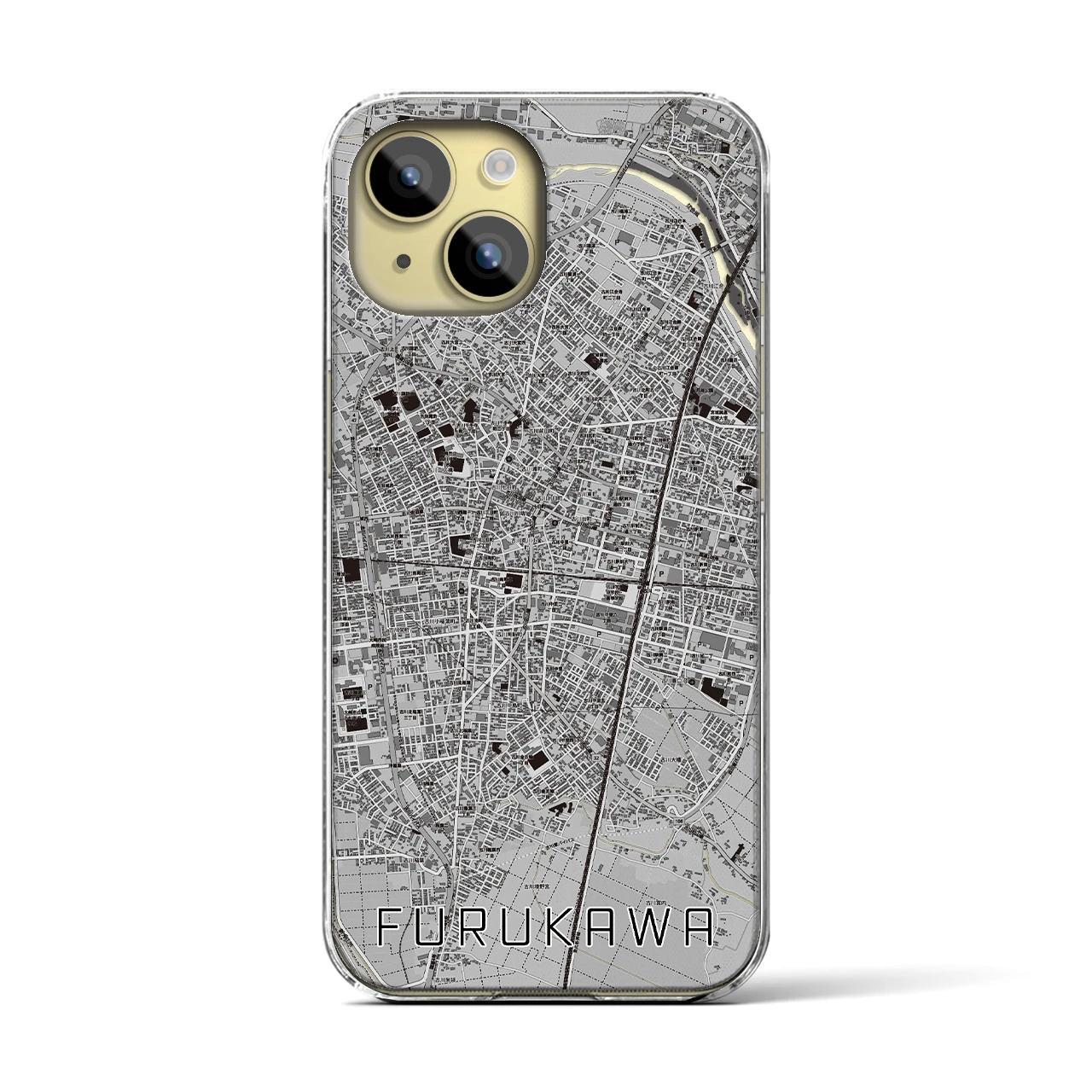 【古川(宮城県)】地図柄iPhoneケース(クリアタイプ)