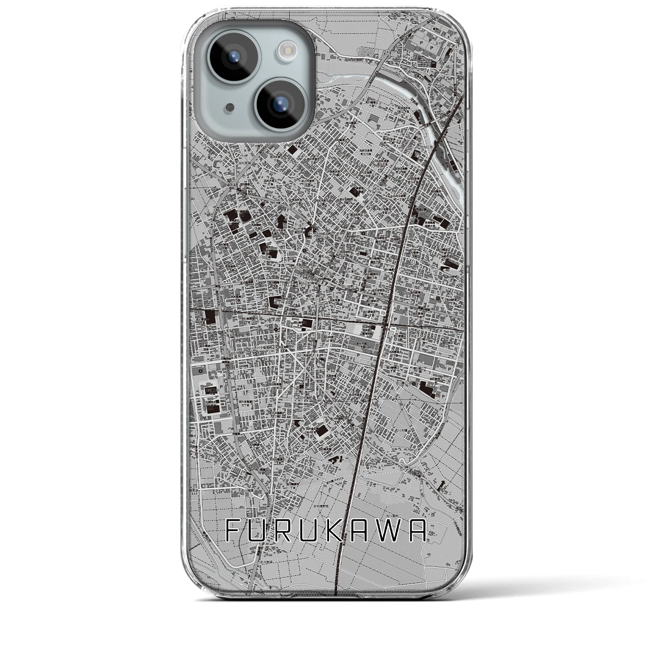 【古川(宮城県)】地図柄iPhoneケース(クリアタイプ)