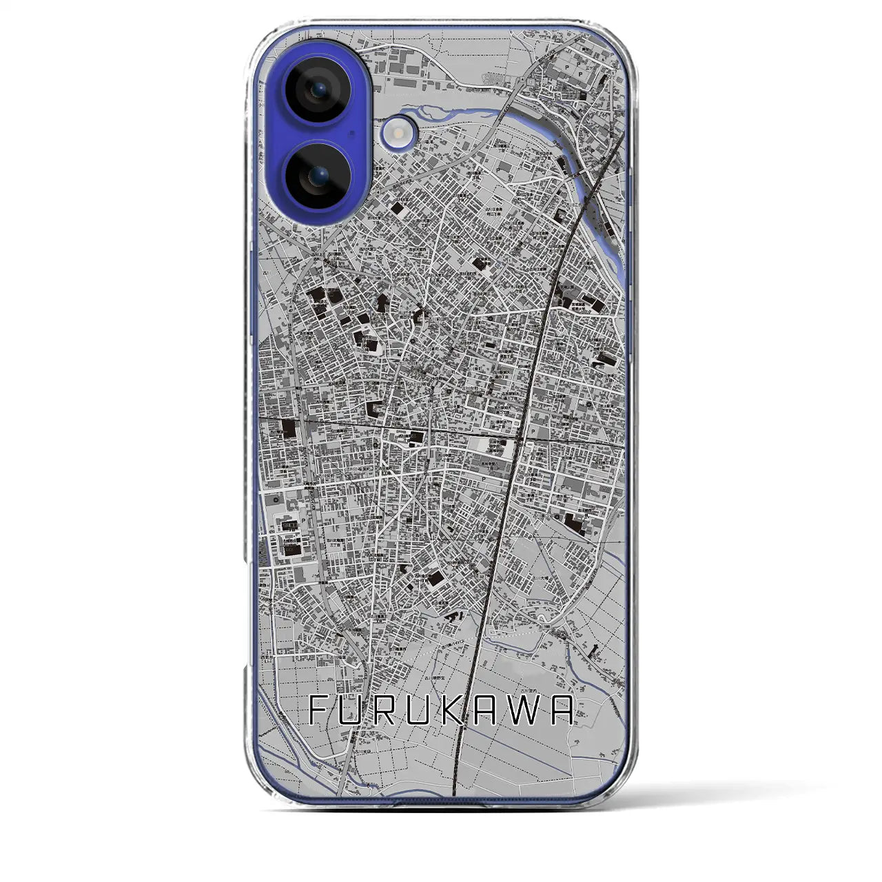 【古川(宮城県)】地図柄iPhoneケース(クリアタイプ)