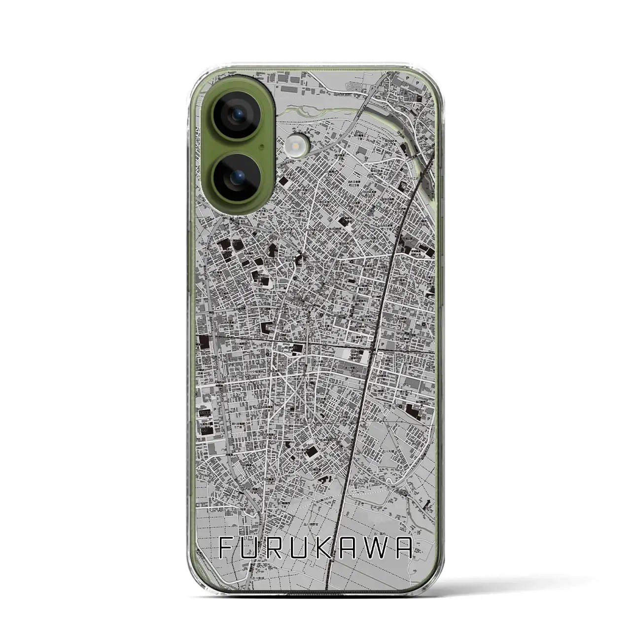 【古川(宮城県)】地図柄iPhoneケース(クリアタイプ)