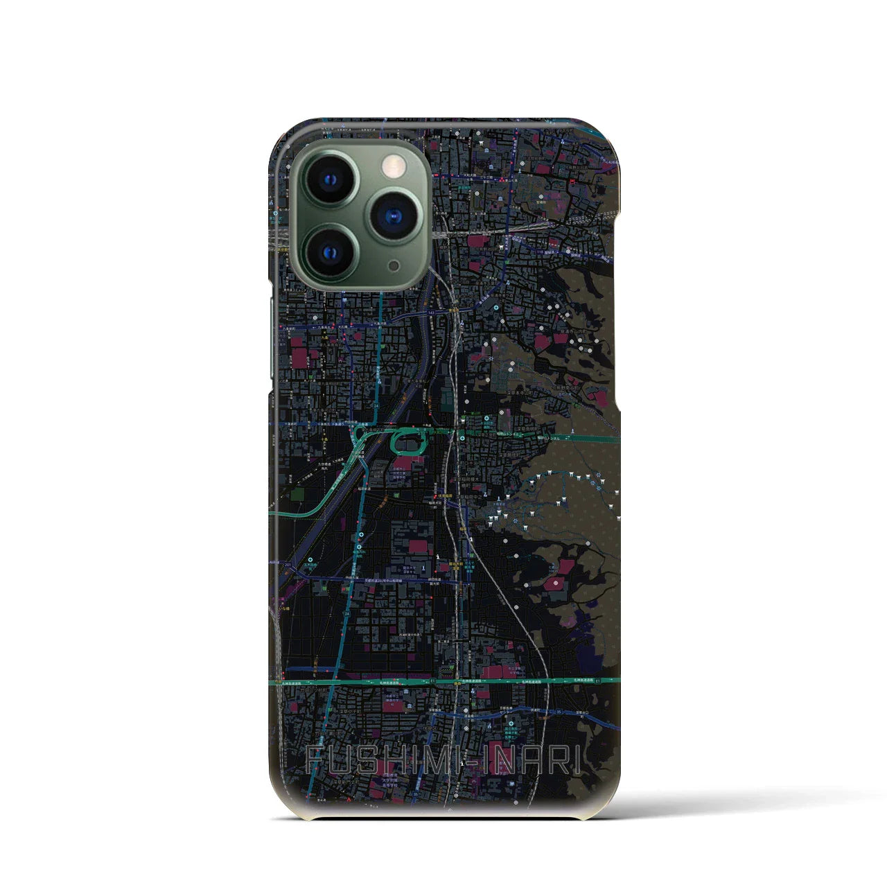 【伏見稲荷(京都府)】地図柄iPhoneケース(バックカバータイプ)