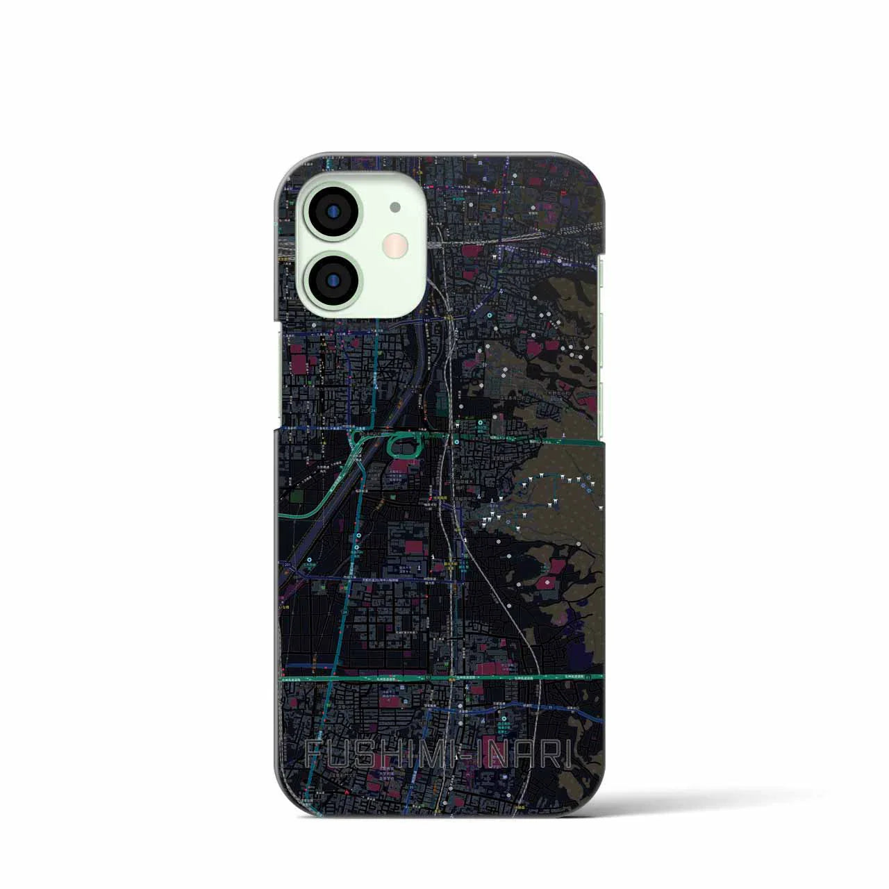 【伏見稲荷(京都府)】地図柄iPhoneケース(バックカバータイプ)