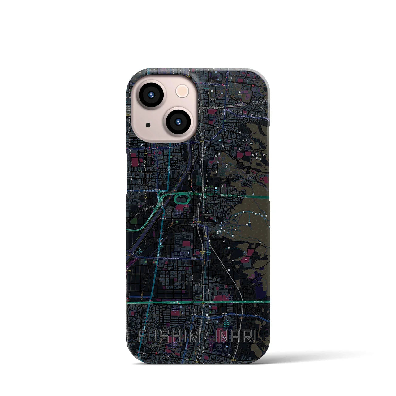 【伏見稲荷(京都府)】地図柄iPhoneケース(バックカバータイプ)
