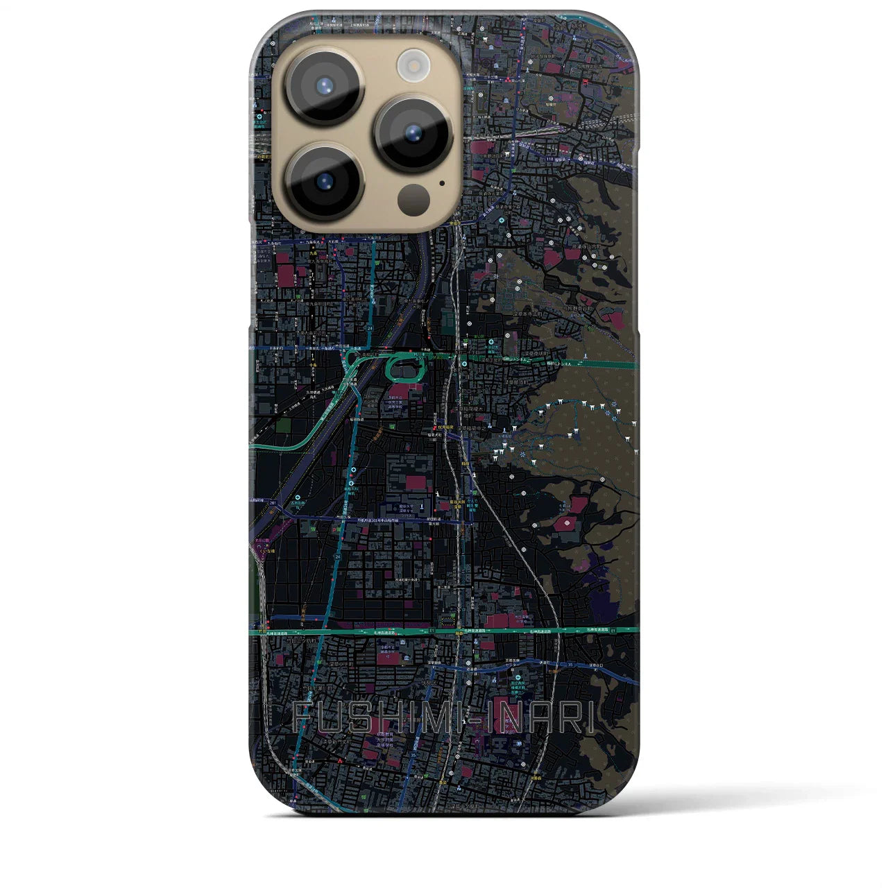 【伏見稲荷(京都府)】地図柄iPhoneケース(バックカバータイプ)