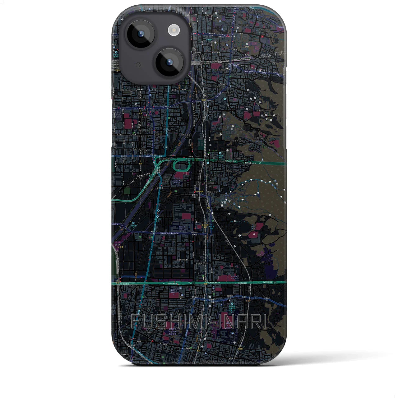 【伏見稲荷(京都府)】地図柄iPhoneケース(バックカバータイプ)