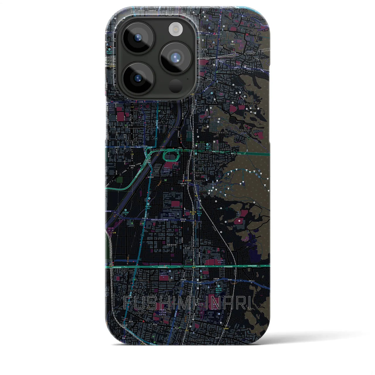 【伏見稲荷(京都府)】地図柄iPhoneケース(バックカバータイプ)