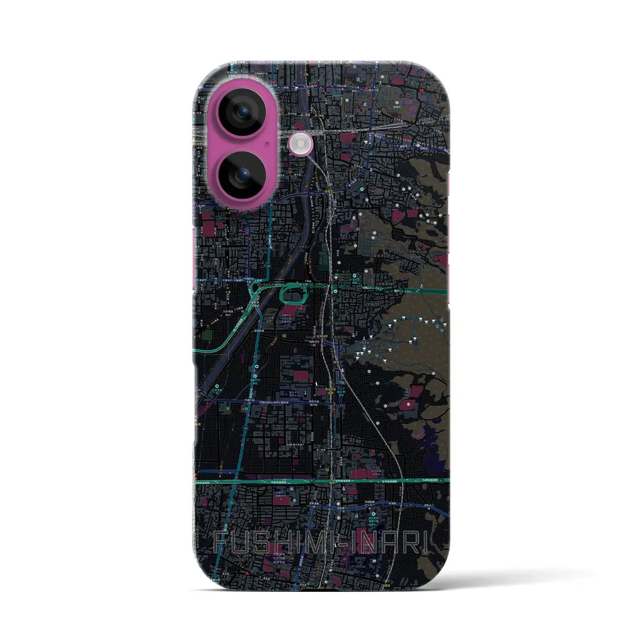 【伏見稲荷(京都府)】地図柄iPhoneケース(バックカバータイプ)