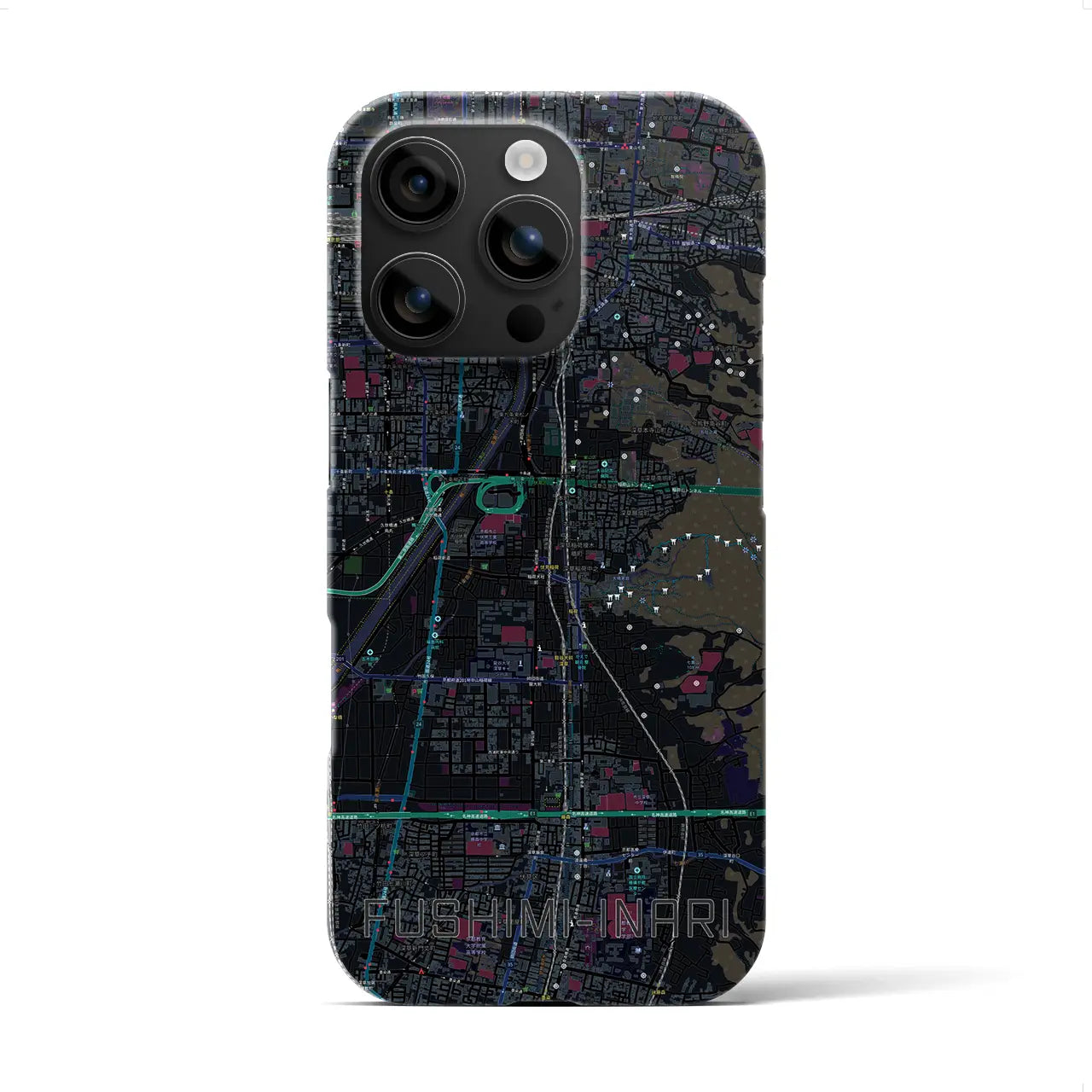 【伏見稲荷(京都府)】地図柄iPhoneケース(バックカバータイプ)