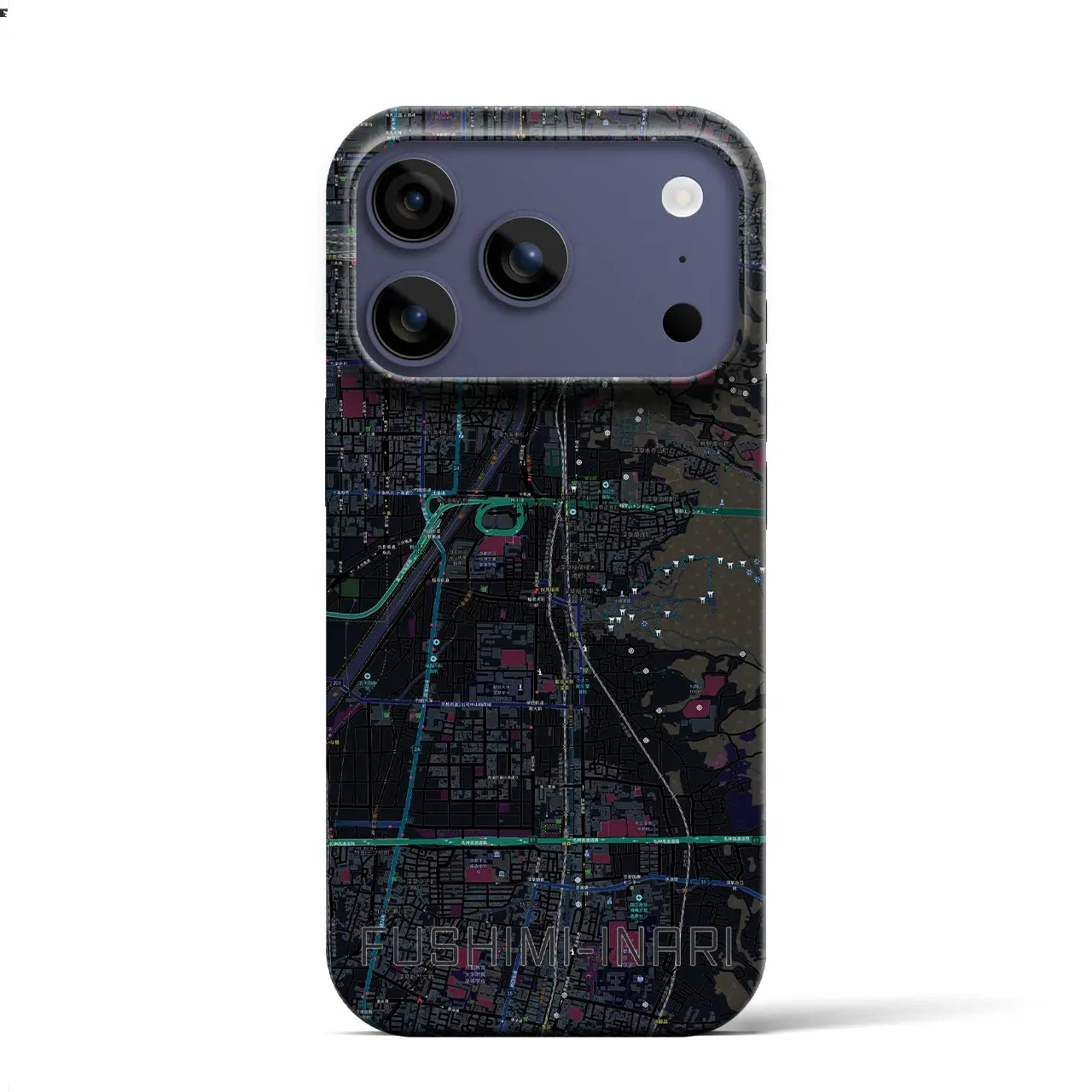 【伏見稲荷(京都府)】地図柄iPhoneケース(バックカバータイプ)