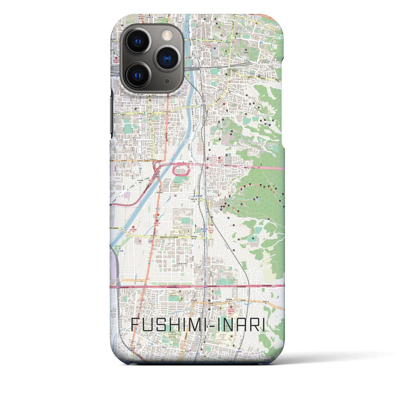 【伏見稲荷(京都府)】地図柄iPhoneケース(バックカバータイプ)