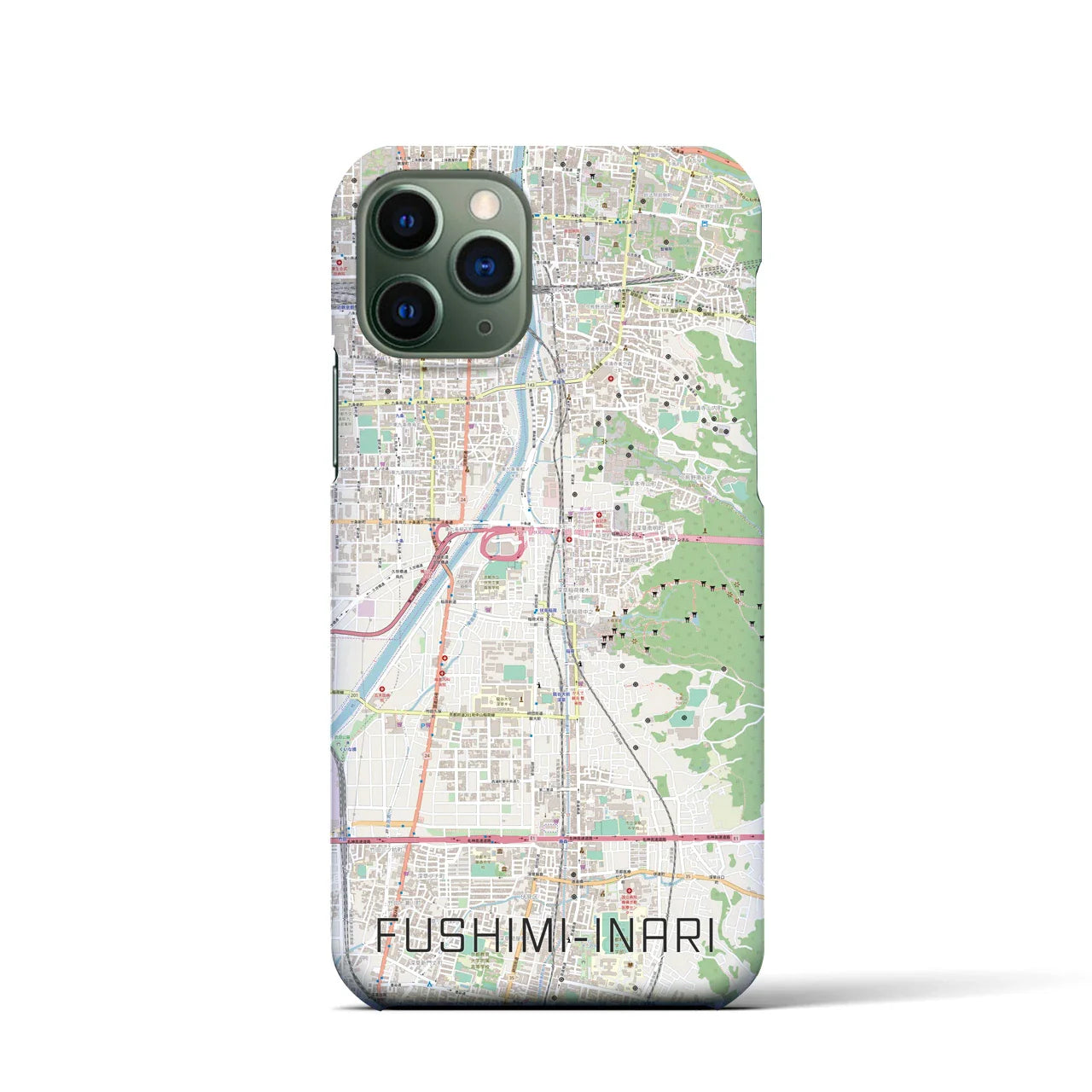 【伏見稲荷(京都府)】地図柄iPhoneケース(バックカバータイプ)