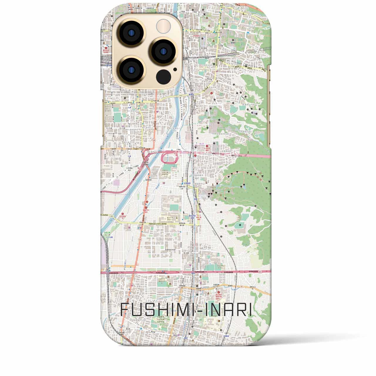 【伏見稲荷(京都府)】地図柄iPhoneケース(バックカバータイプ)