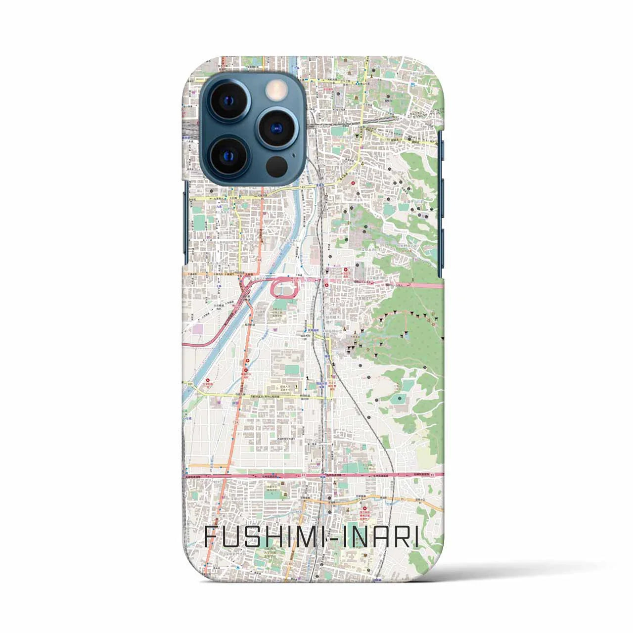 【伏見稲荷(京都府)】地図柄iPhoneケース(バックカバータイプ)