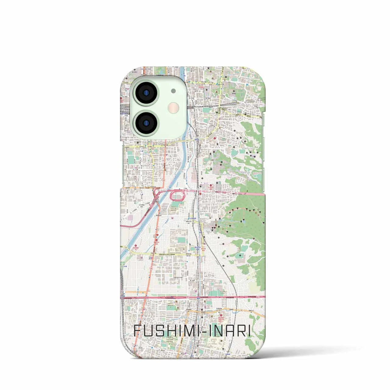 【伏見稲荷(京都府)】地図柄iPhoneケース(バックカバータイプ)