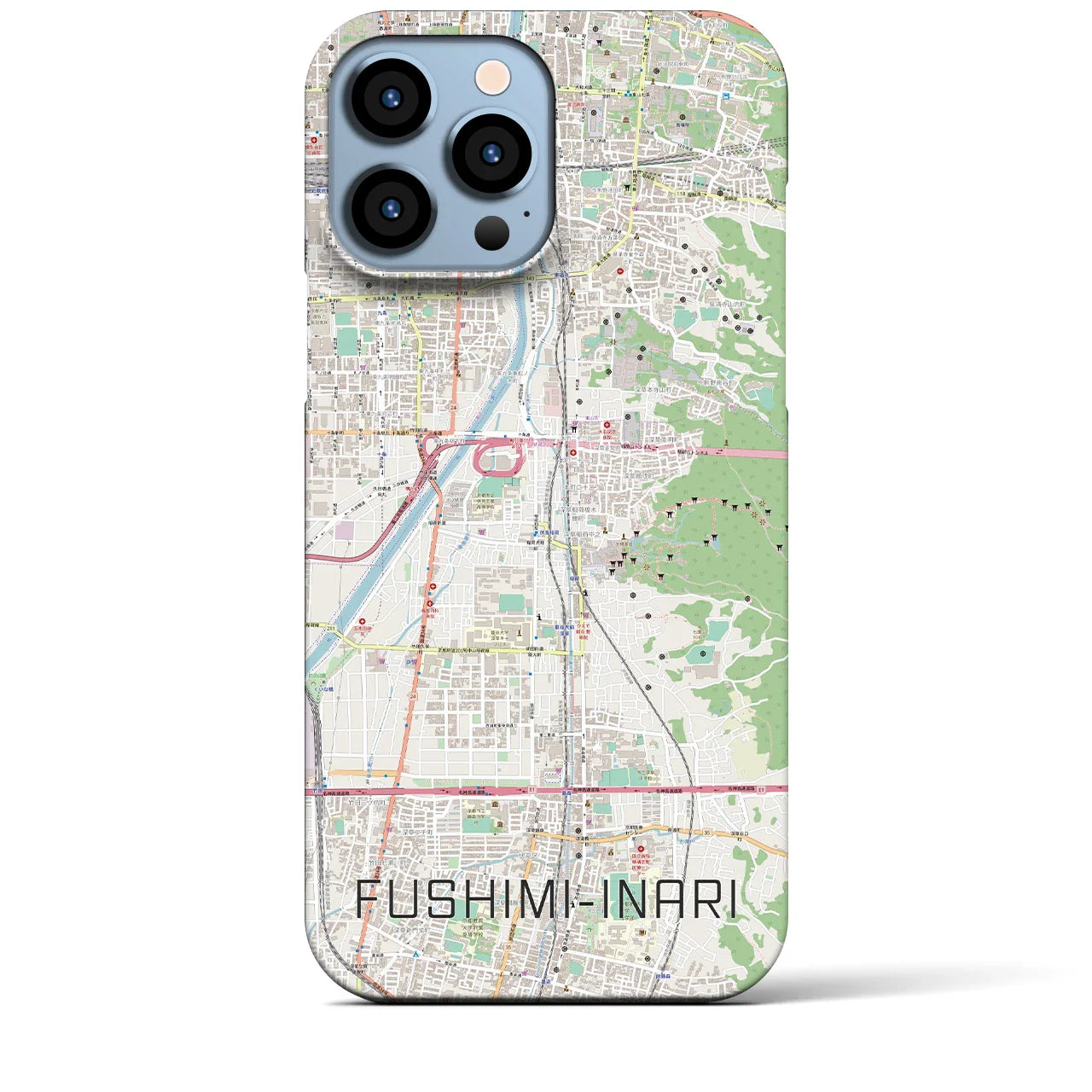 【伏見稲荷(京都府)】地図柄iPhoneケース(バックカバータイプ)