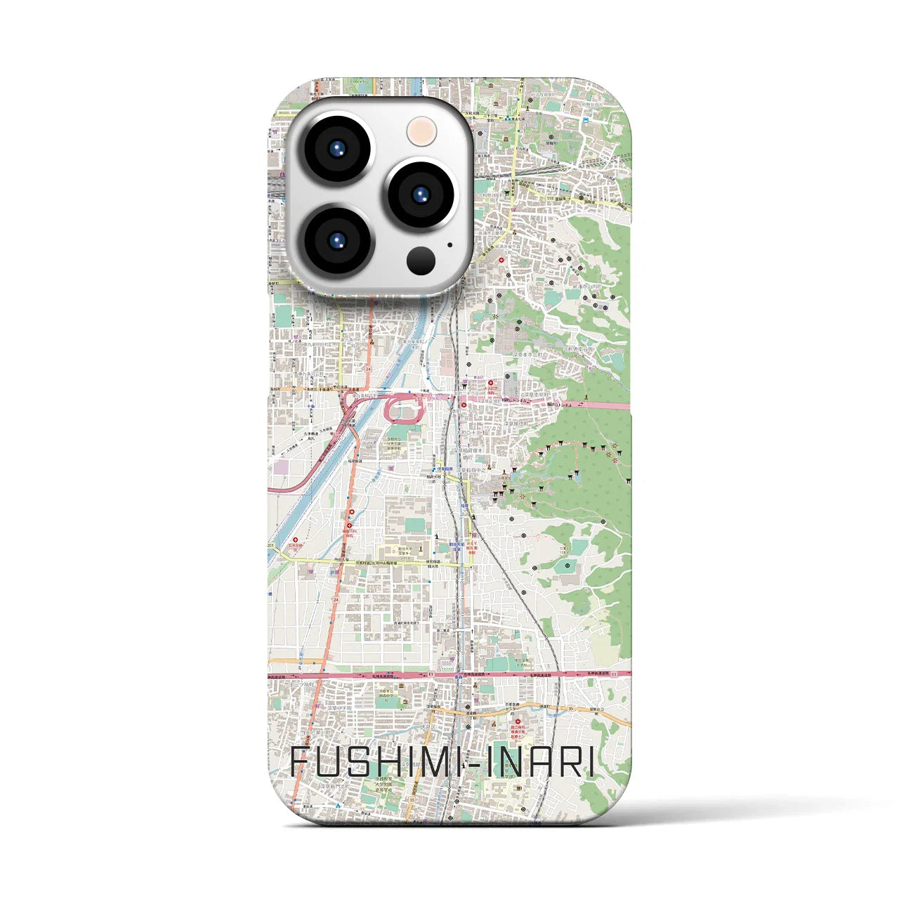 【伏見稲荷(京都府)】地図柄iPhoneケース(バックカバータイプ)