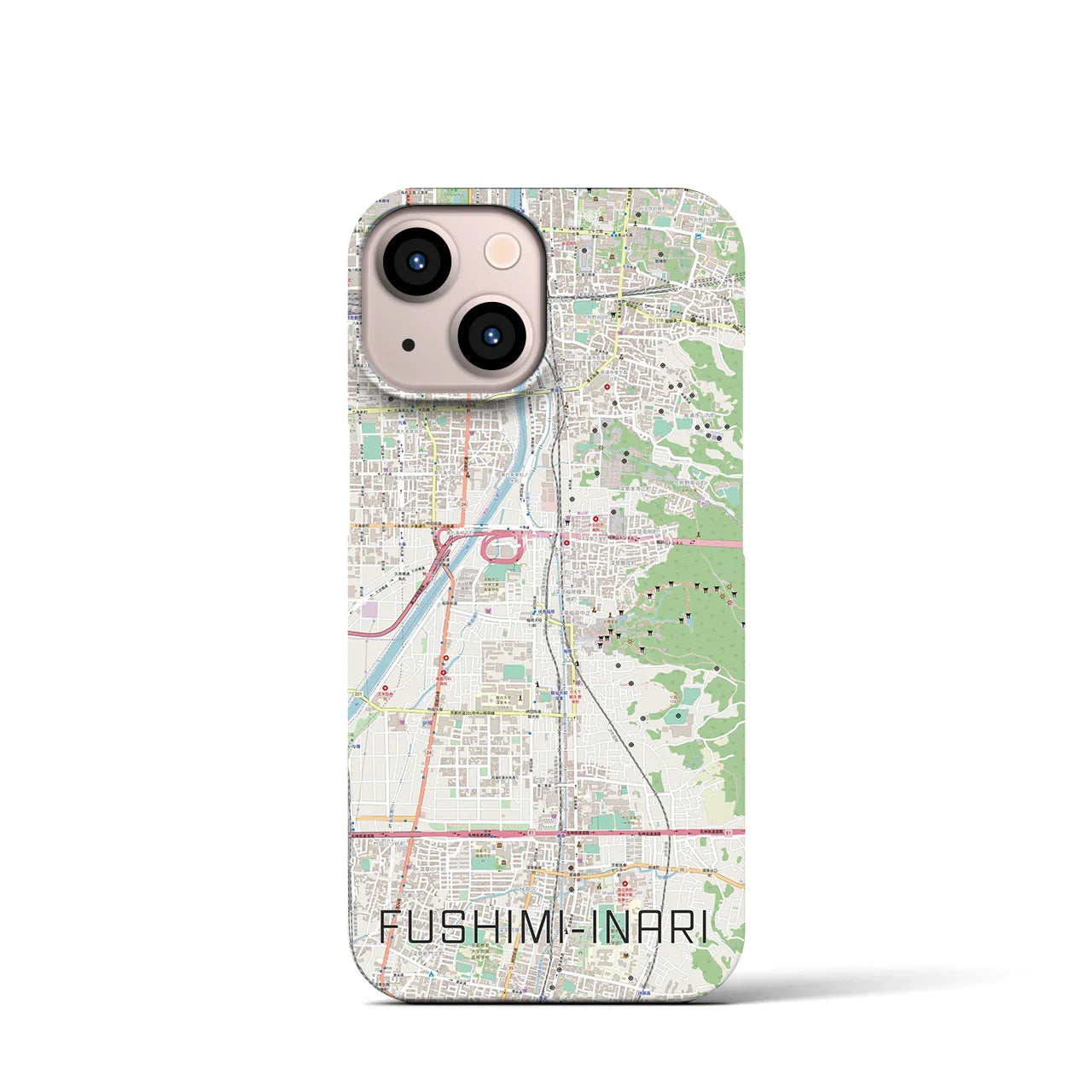 【伏見稲荷(京都府)】地図柄iPhoneケース(バックカバータイプ)