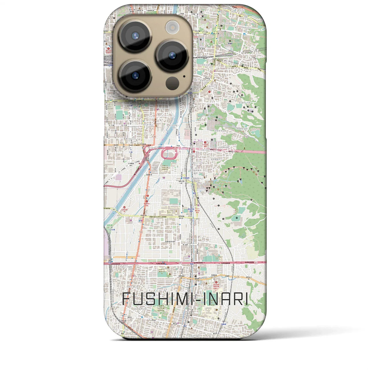 【伏見稲荷(京都府)】地図柄iPhoneケース(バックカバータイプ)