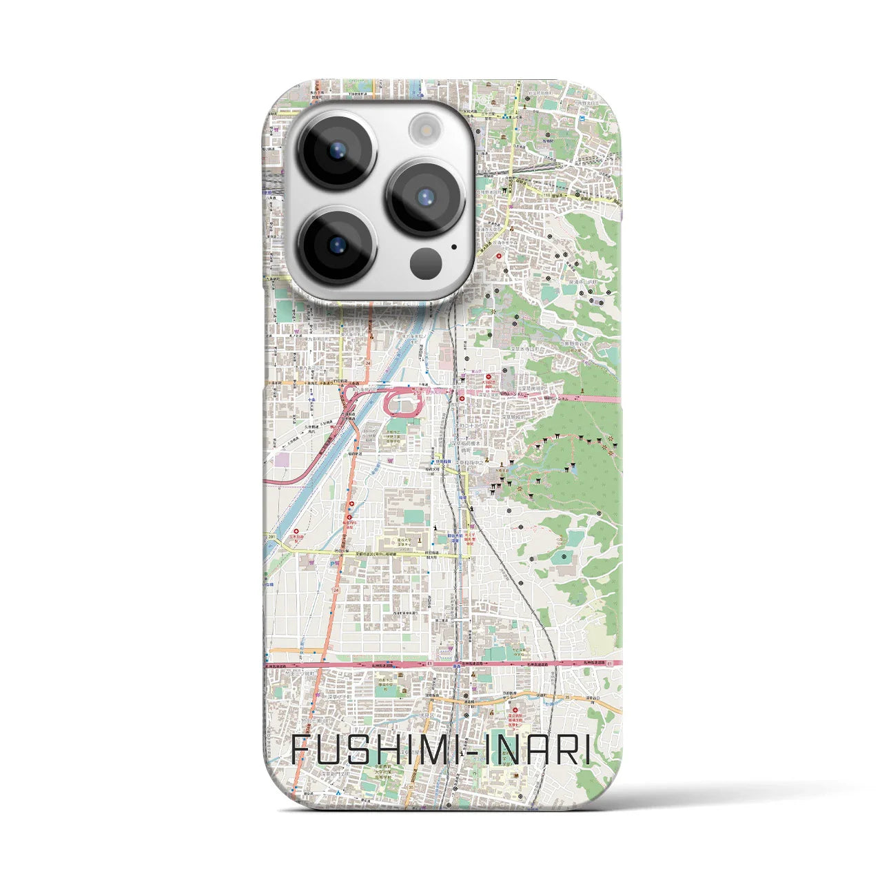 【伏見稲荷(京都府)】地図柄iPhoneケース(バックカバータイプ)