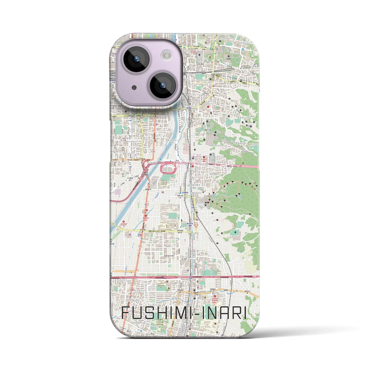 【伏見稲荷(京都府)】地図柄iPhoneケース(バックカバータイプ)