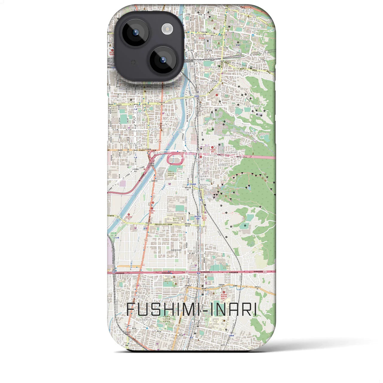 【伏見稲荷(京都府)】地図柄iPhoneケース(バックカバータイプ)
