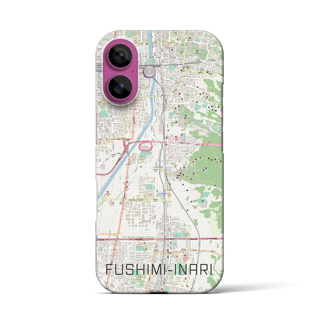 【伏見稲荷(京都府)】地図柄iPhoneケース(バックカバータイプ)