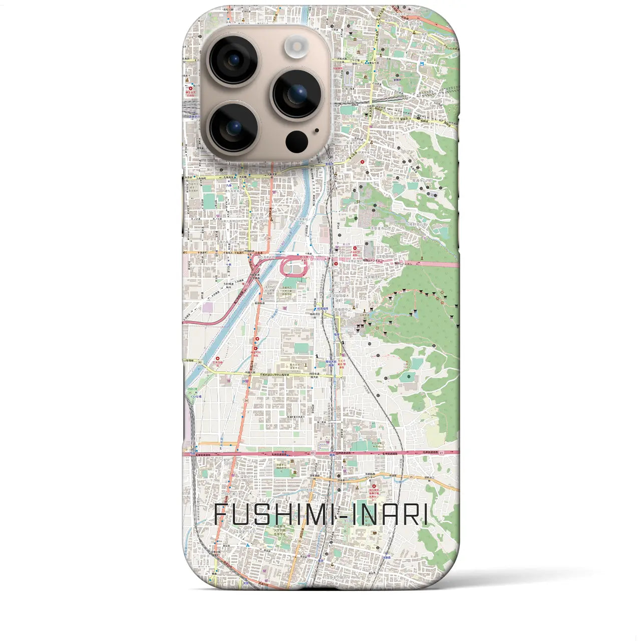 【伏見稲荷(京都府)】地図柄iPhoneケース(バックカバータイプ)