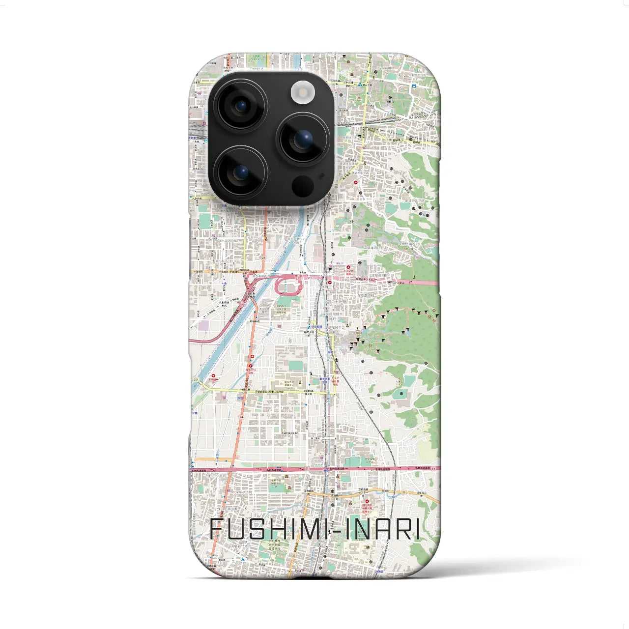 【伏見稲荷(京都府)】地図柄iPhoneケース(バックカバータイプ)