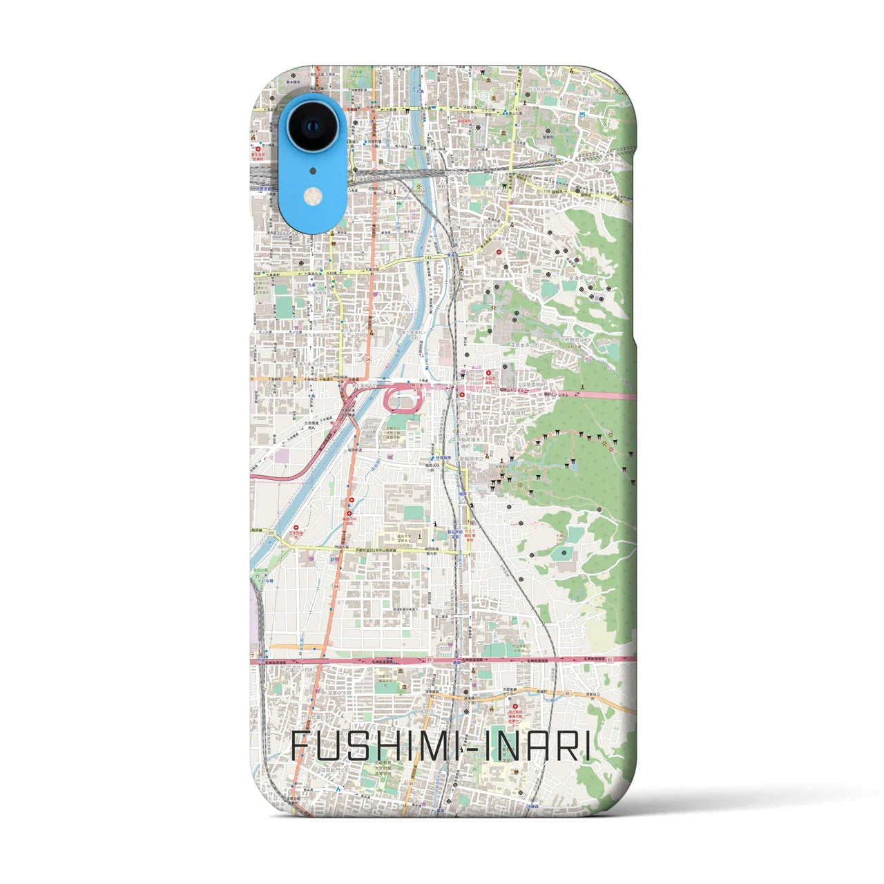 【伏見稲荷(京都府)】地図柄iPhoneケース(バックカバータイプ)