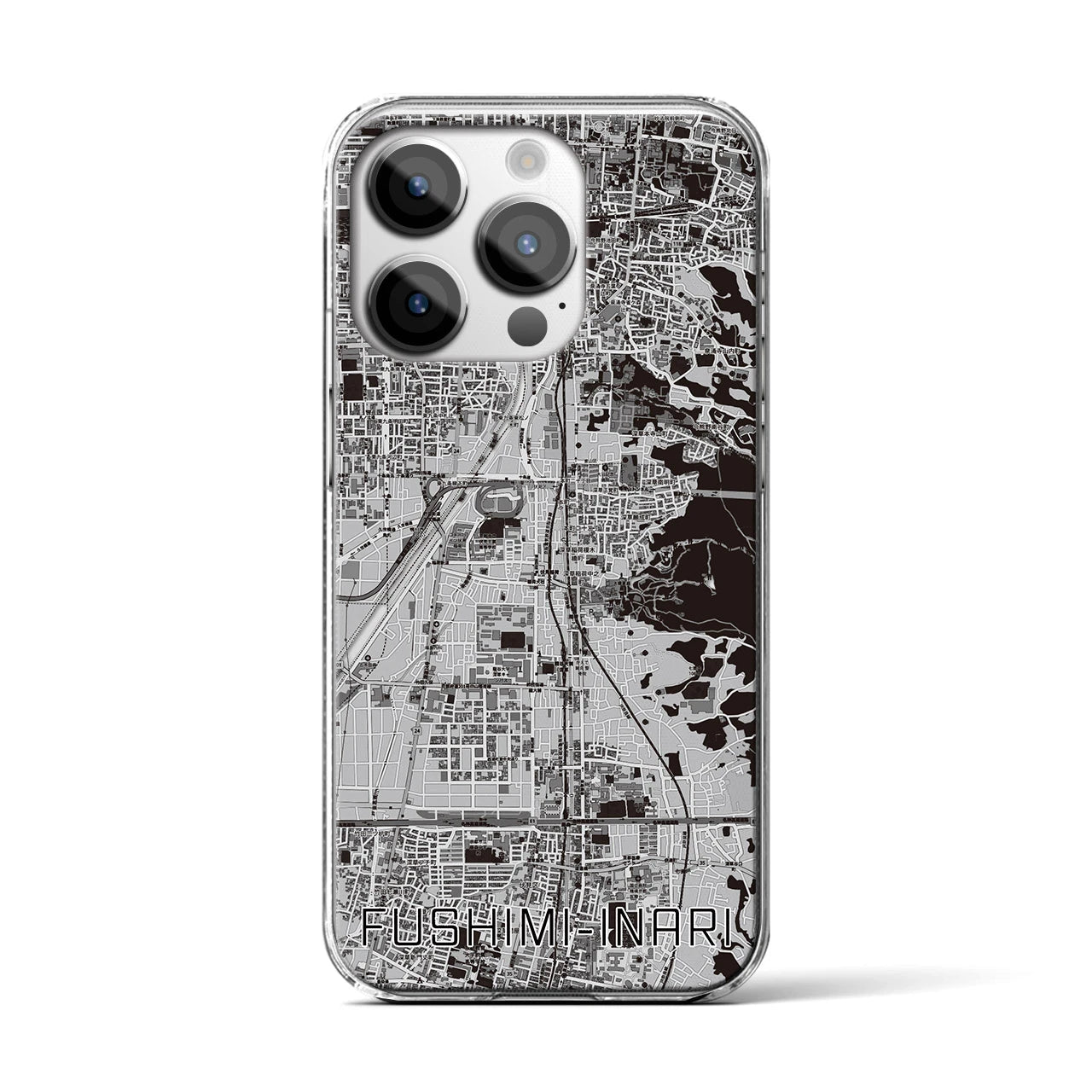 【伏見稲荷(京都府)】地図柄iPhoneケース(クリアタイプ)