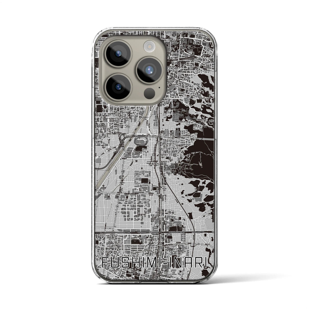 【伏見稲荷(京都府)】地図柄iPhoneケース(クリアタイプ)