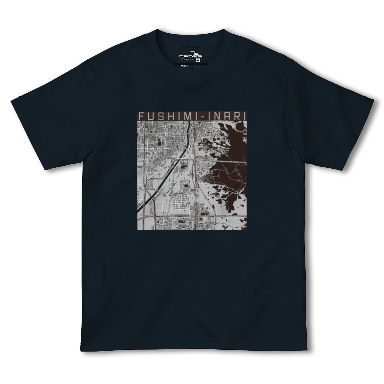 【伏見稲荷(京都府)】地図柄ヘビーウェイトTシャツ