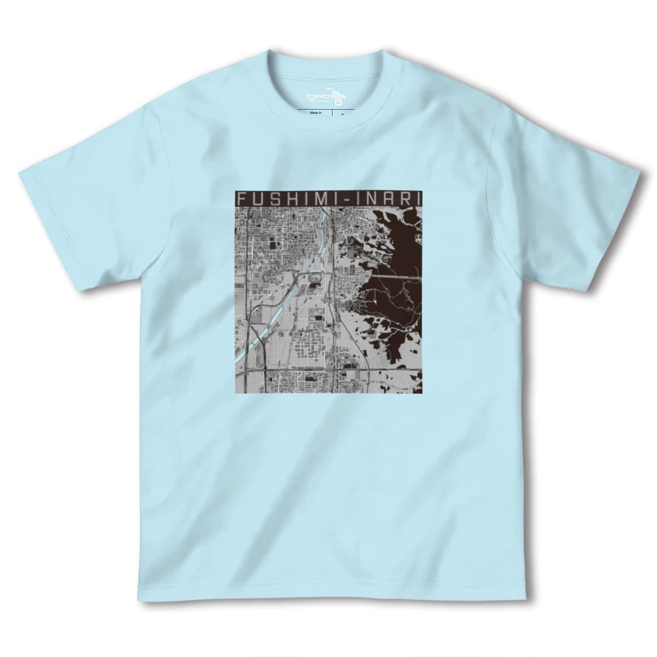 【伏見稲荷(京都府)】地図柄ヘビーウェイトTシャツ