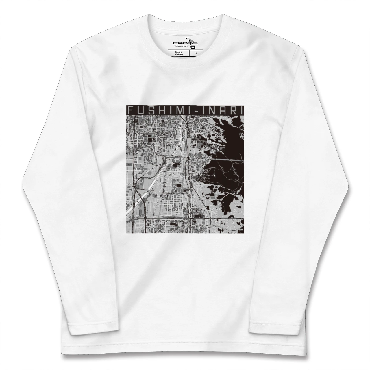 【伏見稲荷(京都府)】地図柄ロングスリーブTシャツ