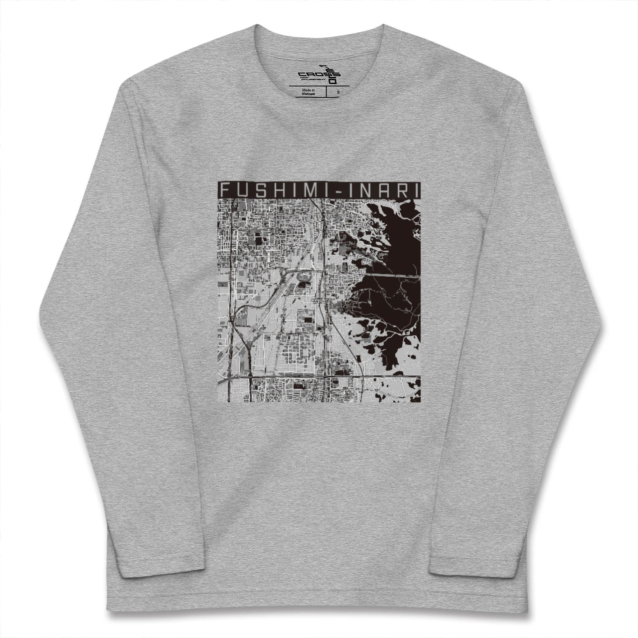 【伏見稲荷(京都府)】地図柄ロングスリーブTシャツ