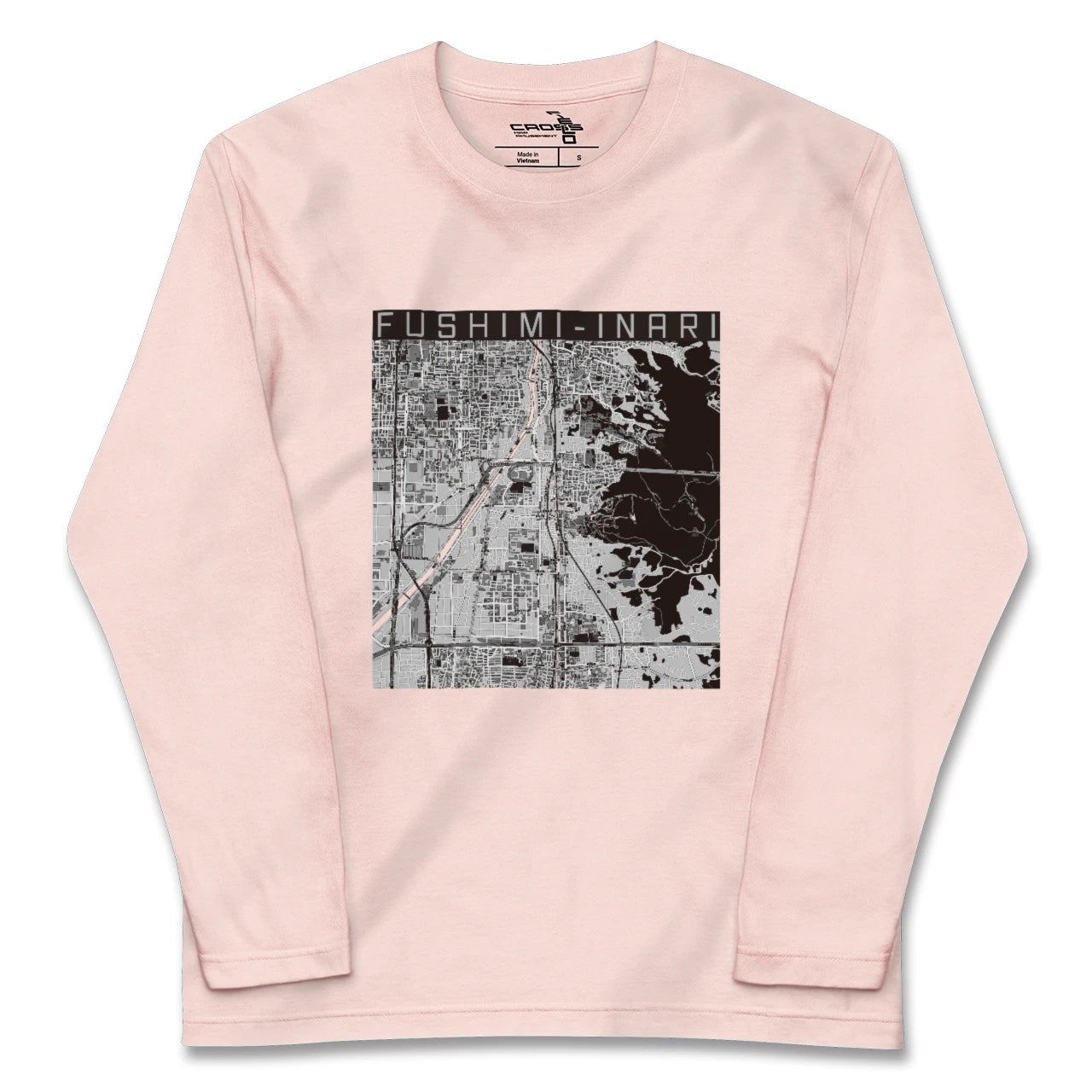 【伏見稲荷(京都府)】地図柄ロングスリーブTシャツ