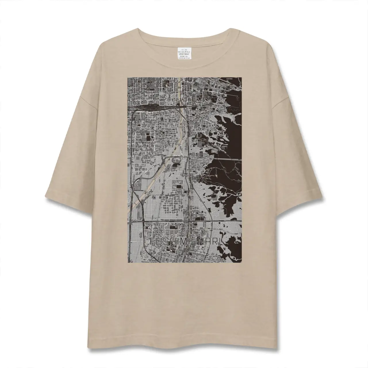 【伏見稲荷(京都府)】地図柄ビッグシルエットTシャツ